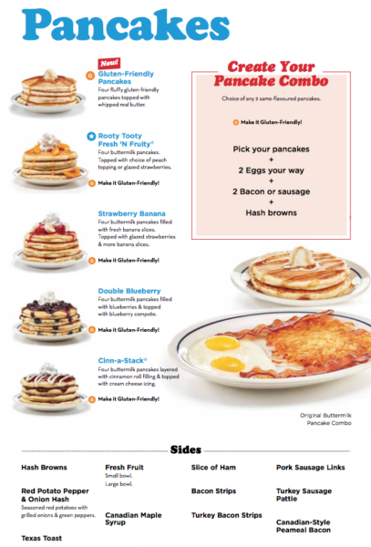 pancake menu